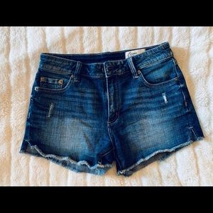 Cosmic Blue Midrise Jean Short Cut Offs